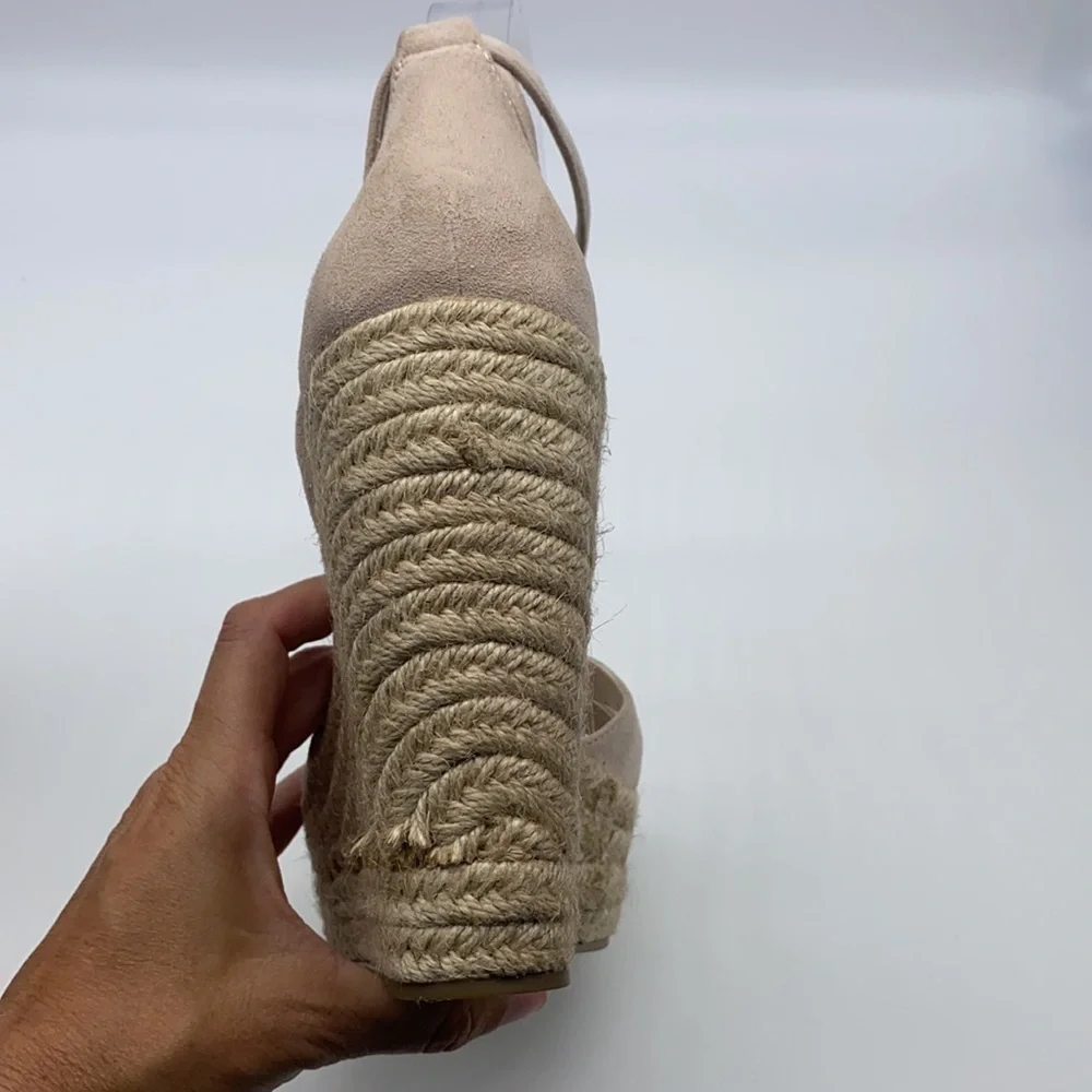 BCBGeneration - Molly Light Nude Pink Suede Strap  Espadrilles Size 8